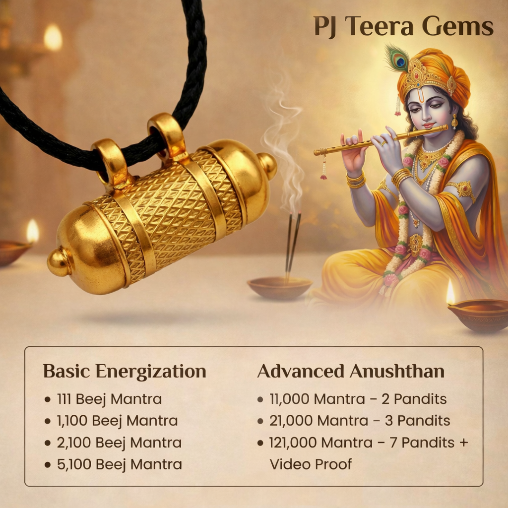 Shri Gopal Kavach Amulet – Vedic Protection Pendant, Custom Mantra Energization